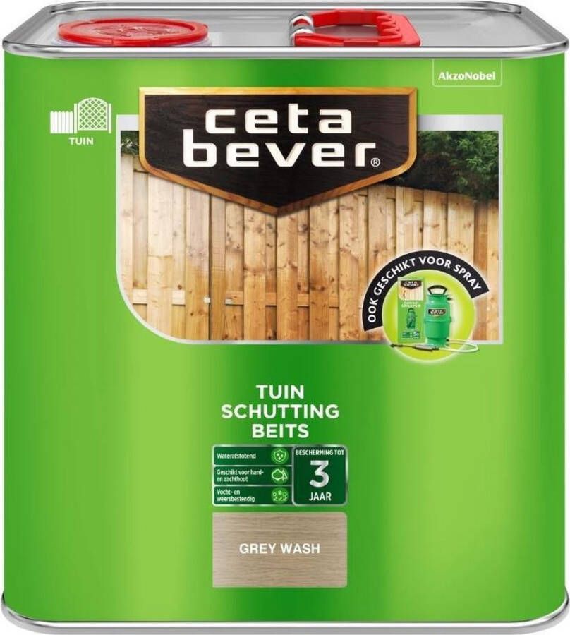 CetaBever Tuin Schutting Beits Waterafstotend Grey Wash 2 5 liter