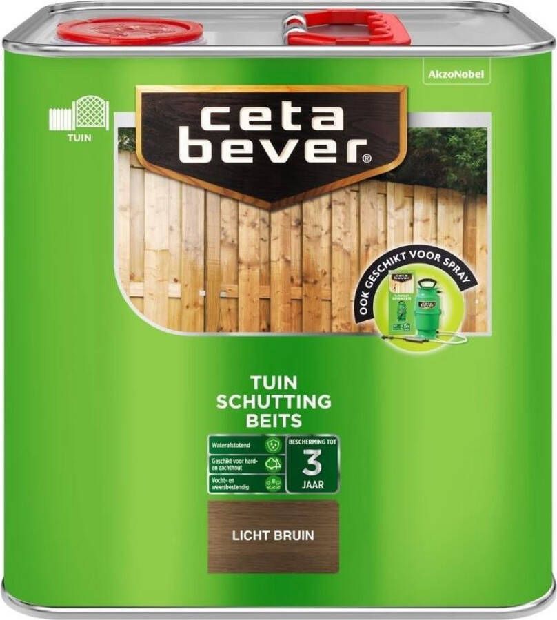 CetaBever Tuin Schutting Beits Waterafstotend Licht Bruin 2 5 liter