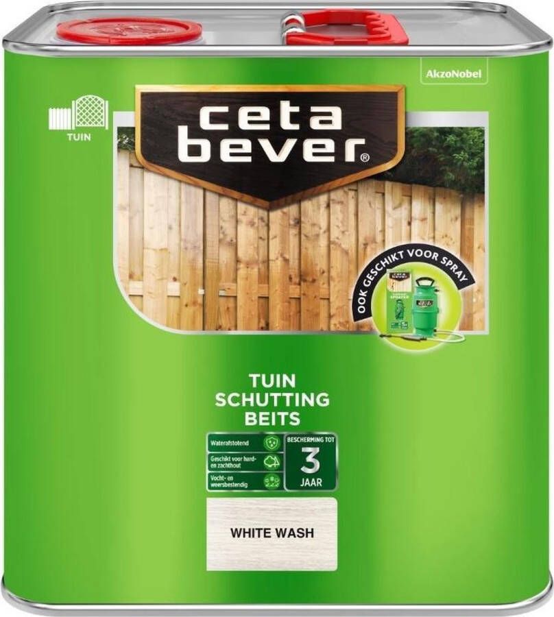 CetaBever Tuin Schutting Beits Waterafstotend White Wash 2 5 liter