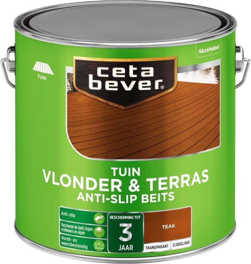 CetaBever Tuin Vlonder & Terras Beits Anti slip Teak 2 5 liter