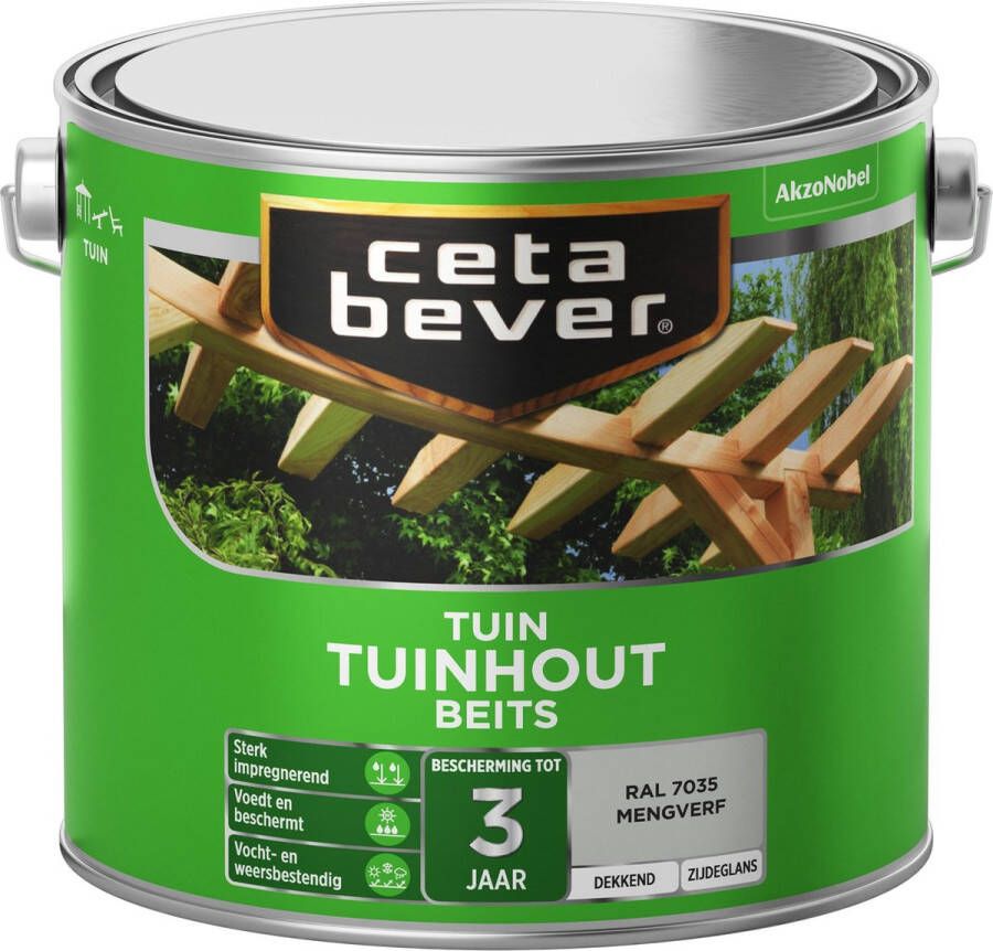 CetaBever Tuinhout Beits Zijdeglans RAL 7035 2 5 liter