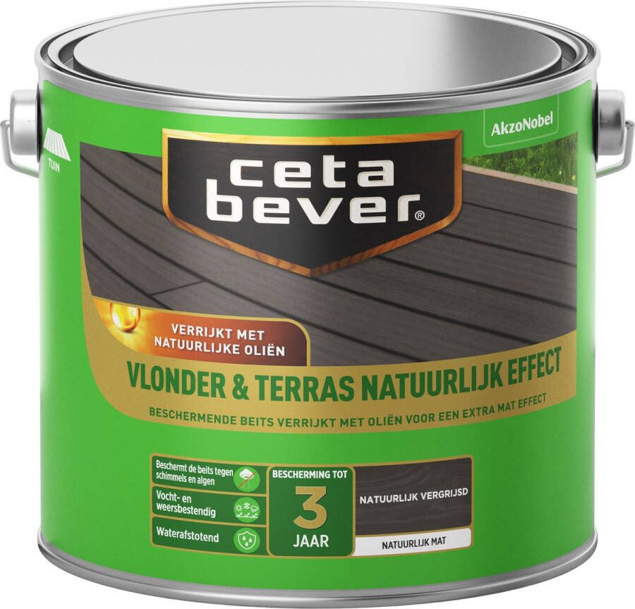 CetaBever Vlonder & Terras Beits Natuurlijk Effect Mat Vergrijsd 2 5 liter