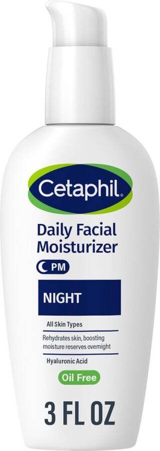 Cetaphil Night Moisturizer voor gezicht hydraterende gezichtscrème hyaluronzuur voor alle huidtypes 88ml