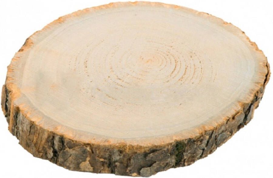 Chaks Kaarsenplateau boomschijf met schors hout D30 x H2 cm rond Kaarsenplateaus