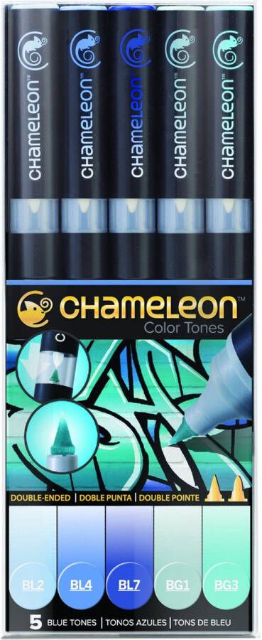 Chameleon Set 5 stiften blauwe tinten