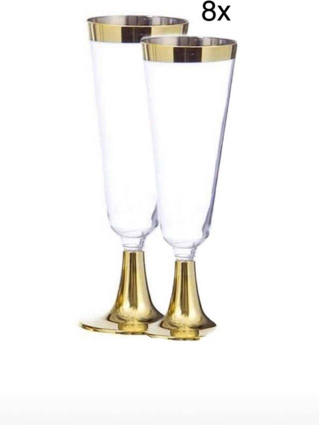 Champagneglas Champagne Glazen Metallic goud 8 stuks champagneglazen wijnglazen