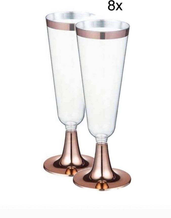 Champagneglas Champagne Glazen Metallic Rosé Goud 8 stuks champagneglazen wijnglazen