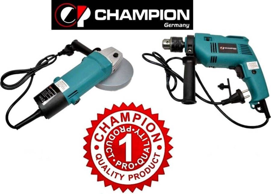 Champion Combopack: Klopboormachine + Haakse Slijper