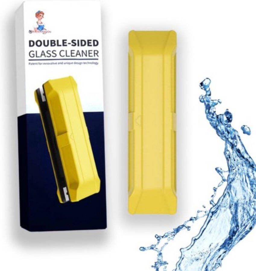 Chaoer Magnetische Ramenwasser Raamwisser met Touw Ramenreiniger inclusief reinigingspads Ramenwisser Dubbel Glas 20-30mm Geel