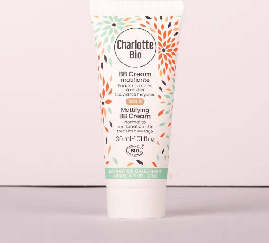 Charlotte bio Natuurlijke en biologische goud matterende BB cream gemengde huid