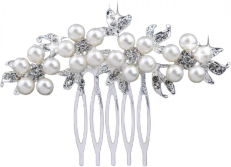 Charme Bijoux Bruid- Haarklem- Parel -Strass -Schuif- Trouwen