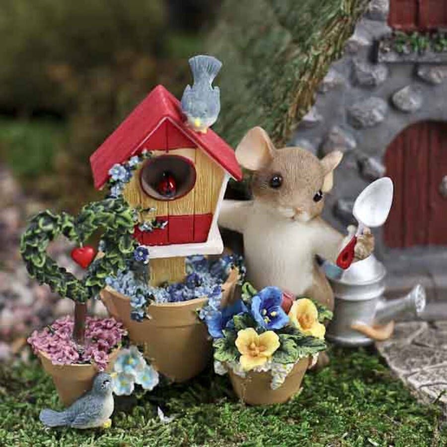 Charming Tails You Make Our Home Beautiful- Vogelhuisje in de Tuin- Hoogte 9.5cm- Woonkamer Decoratie- Fitz & Floyd- Vintage- Hangemaakt- Driedimensionale Wenskaart
