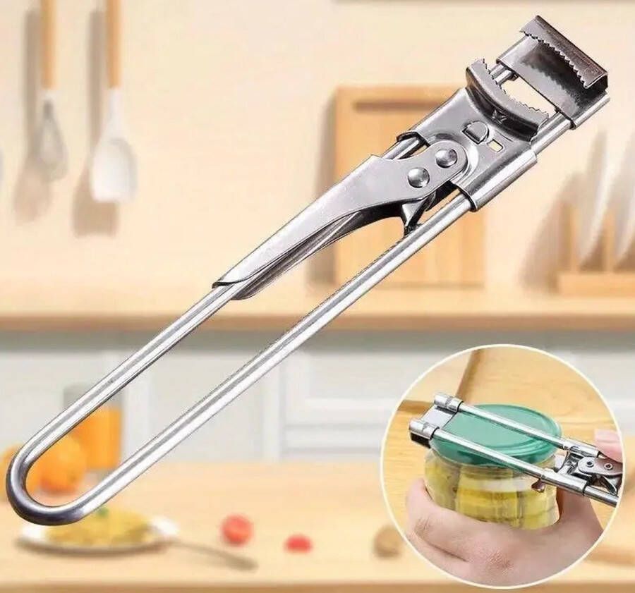 Cheaperito Allesopener I Dekselopener I Blikopener I Flesopener I Potopener I Multifunctionele Opener I Antislip Grip I RVS