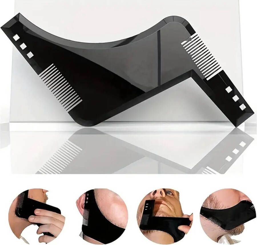 Cheaperito Baard Styling Tool I Baard Styler Baard Shaper I Beard Comb I Baardkam I Scheerkam I Baardverzorging I Zwart