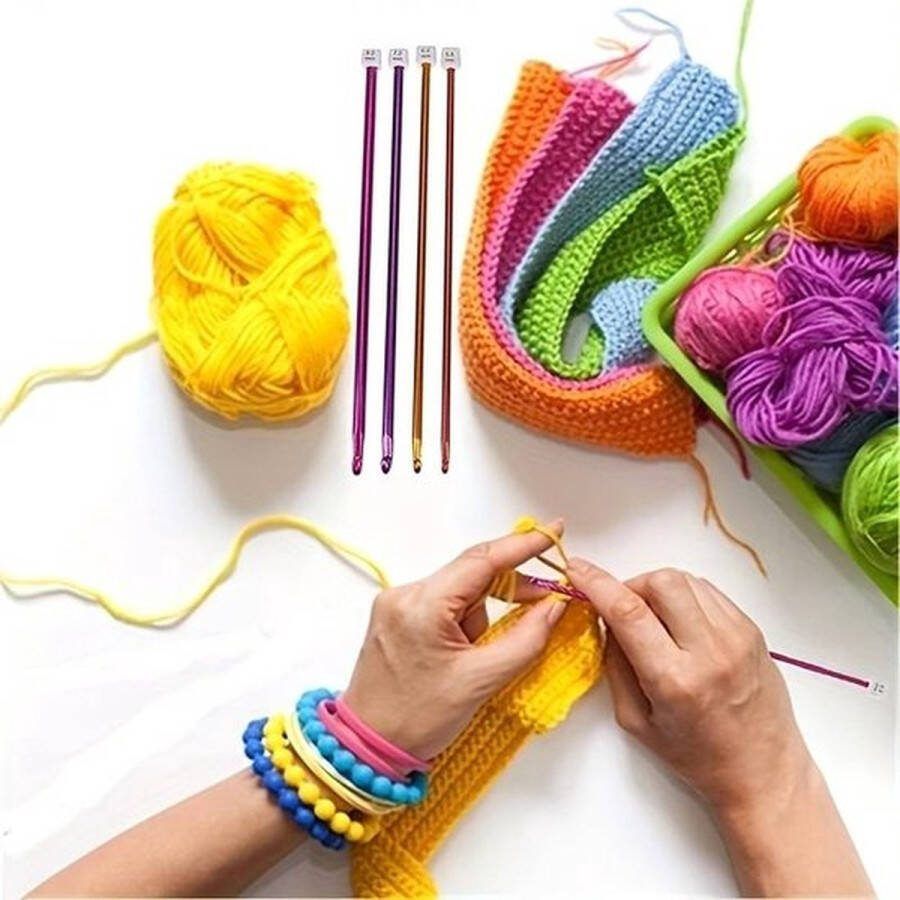 Cheaperito Haaknaalden Set 11-Delig I Haakpakket I Crochet Set I Tunische Haken I Aluminium