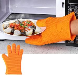 Cheaperito Hittebestendige Siliconen Ovenwanten I Antislip I Keuken Handschoenen I Set Van 2 Stuks I Oranje
