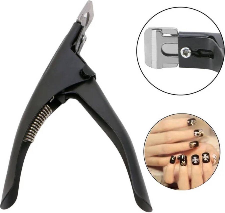 Cheaperito Nageltip Knipper Voor Kunstnagels I Nagel Tip Cutter I Nepnagels Knippen I Met Guillotine Veer I RVS I Zwart