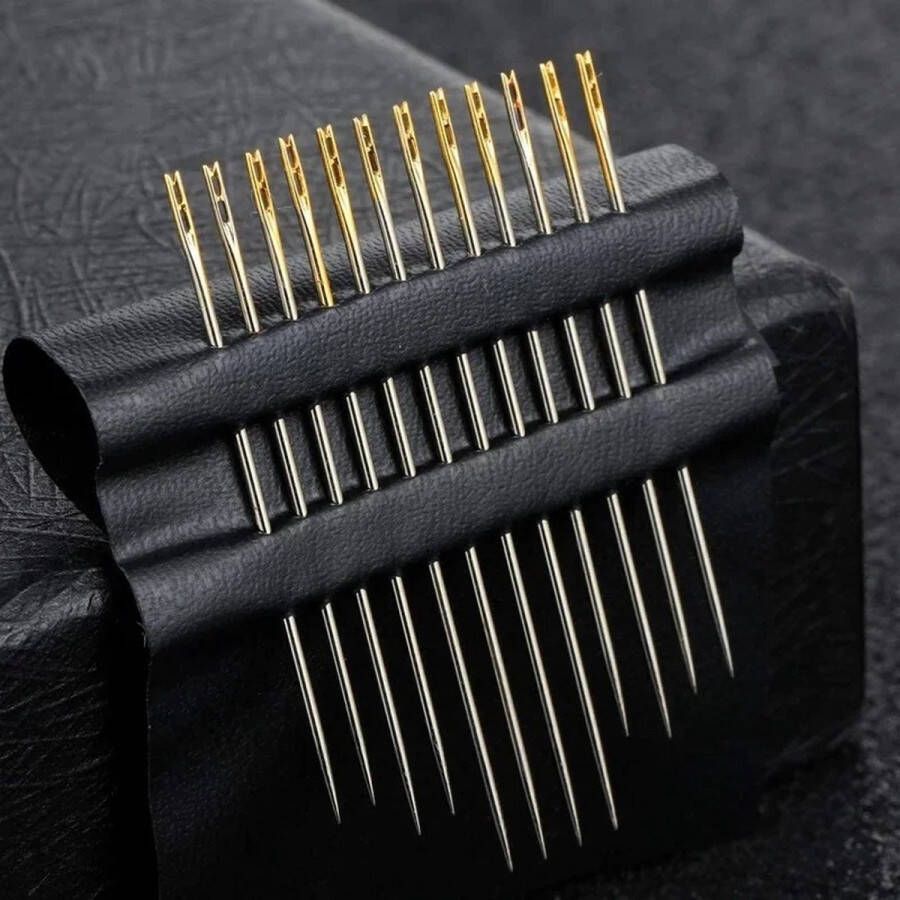 Cheaperito Set Van 12 Dubbeloogs Naalden I Blind Needles I 3 Verschillende Maten I Borduurnaalden I Stopnaalden