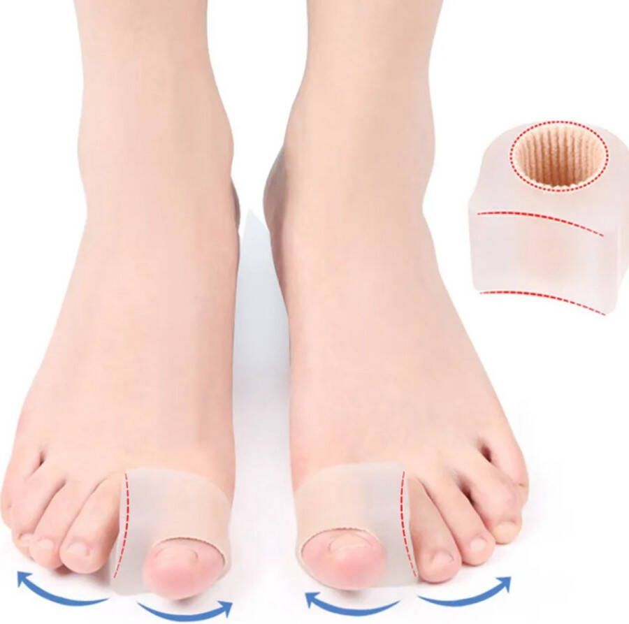 Cheaperito Siliconen Anti-Slip Teencorrector I Teenspreider I Hallux Valgus I Grote Teen Recht Maken I Teen Beschermer I Toe Straigntner I Maat L I1 Paar