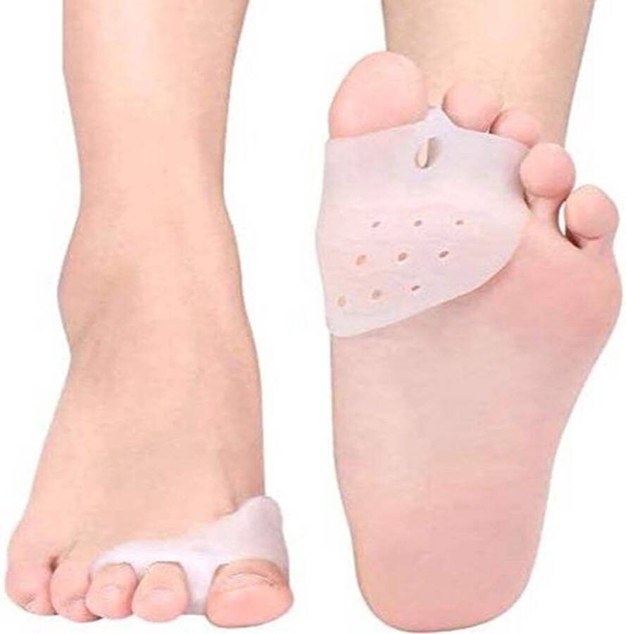 Cheaperito Siliconen Teenspreider Voor 3 Tenen I Bunion Beschermer I Voorvoetkussen I Hallux Valgus Tegen Pijn I Voor in Schoenen I Set van 2 I Beige