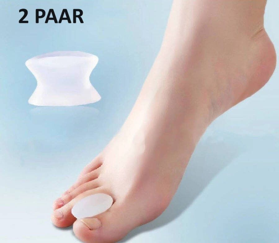 Cheaperito Teenspreider I Siliconen Teencorrector I Hallux Valgus I Teen Recht Maken I Toe Straigntner I Transparant I 2 Paar