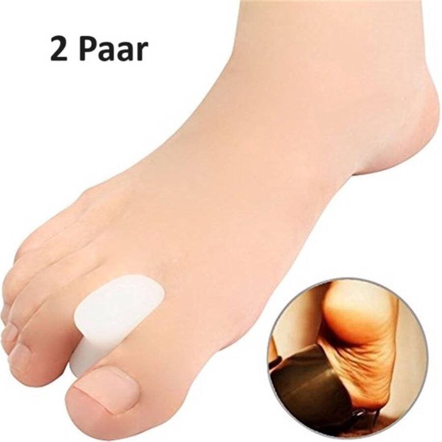 Cheaperito Teenspreider I Siliconen Teencorrector I Hallux Valgus I Teen Recht Maken I Toe Straigntner I Wit I 2 Paar (4 stuks)