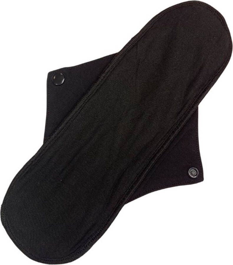 Cheeky Wipes Cheeky Pants Nacht Maandverband Organisch Katoen Met Drukknop Zwart Ultra Absorberend Superzacht Geschikt voor Nacht gebruik
