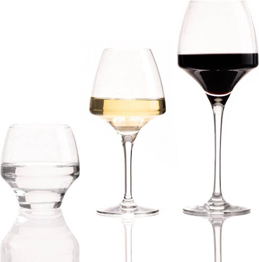 Chef & Sommelier Wijnglazenset Open Up (Rode wijnglazen & Witte wijnglazen & Waterglazen) 18-delige set 6 rode wijnglazen 6 witte wijnglazen en 6 waterglazen