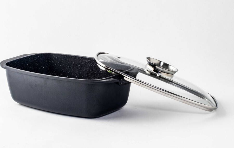 Cheffinger Braadpan met deksel afneembare handgrepen Type CF-SC24 Gietaluminium 24 cm