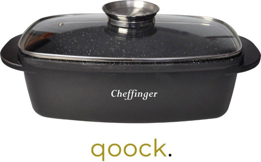 Cheffinger Braadpan Braadslede 32cm 5 5L Gegoten aluminium Alle warmtebronnen ROA32