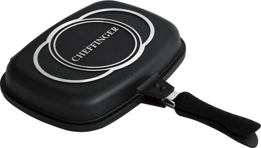 Cheffinger Dubbele Grillpan 32cm Zwart