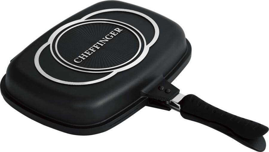 Cheffinger Dubbele Grillpan 32cm Zwart