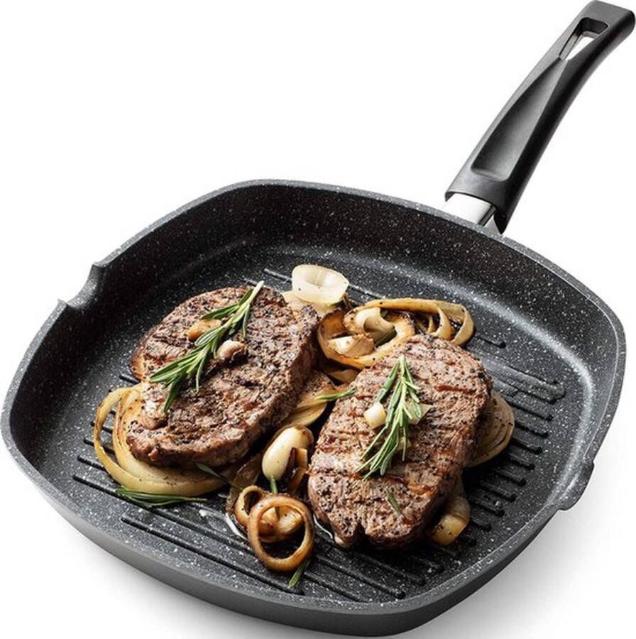 Cheffinger Grillpan 28cm Zwart Inductie