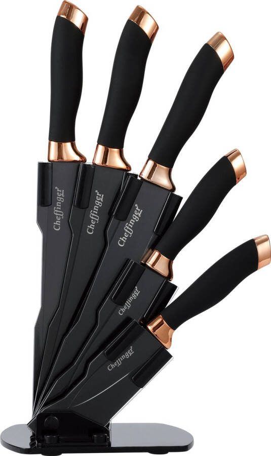 Cheffinger Messenset met Standaard 6-delig Zwart Rosé Goud