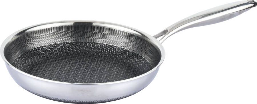 Cheffinger Premium Hapjespan 28cm RVS Honingraat Hexagon Honeycomb
