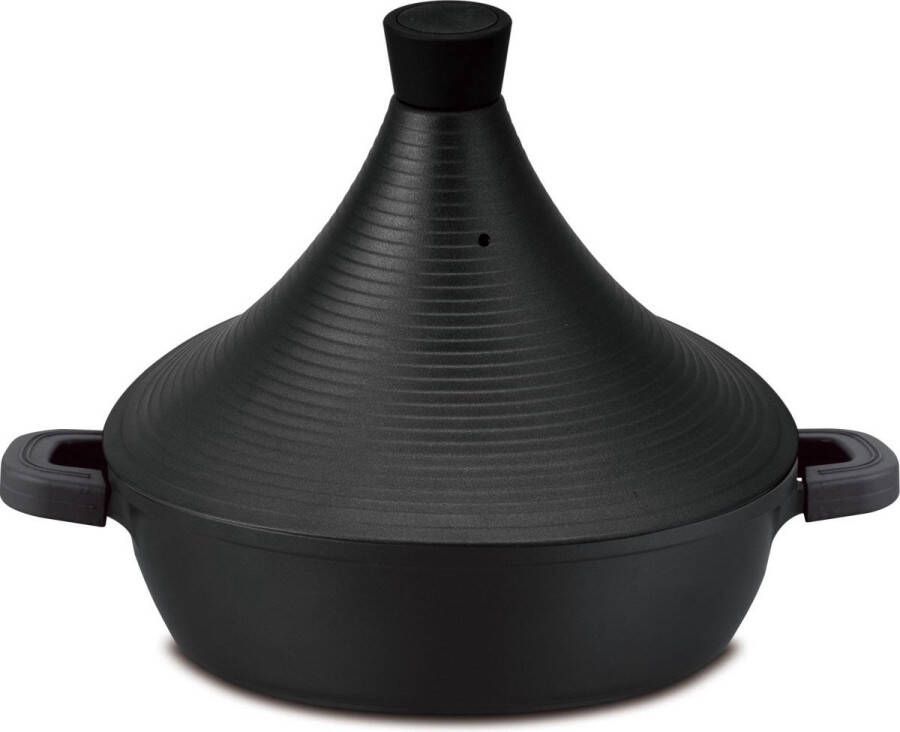 Hakal Line Aluminium tajine Marrakesh- Matt Black geschikt ook voor Inductie Ø 30 cm