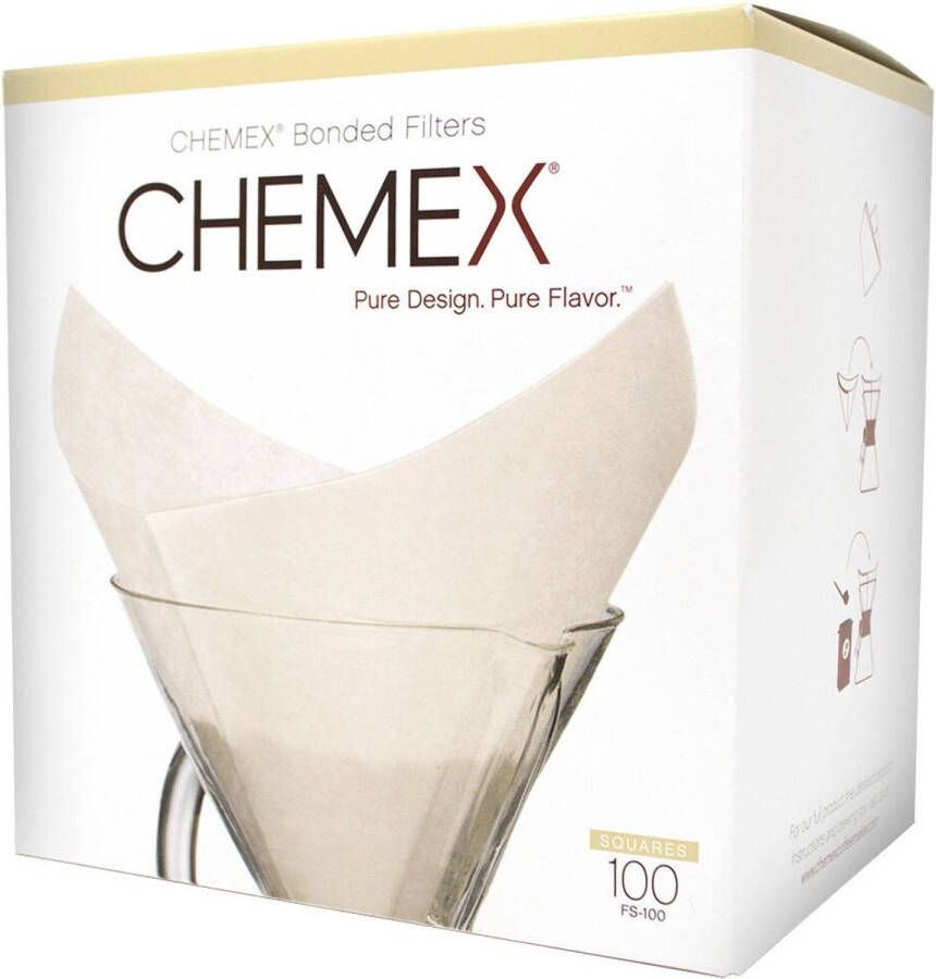Chemex Filters Vierkant Voorgevouwen Voor Coffeemaker 4- of 8-Kops Set-100