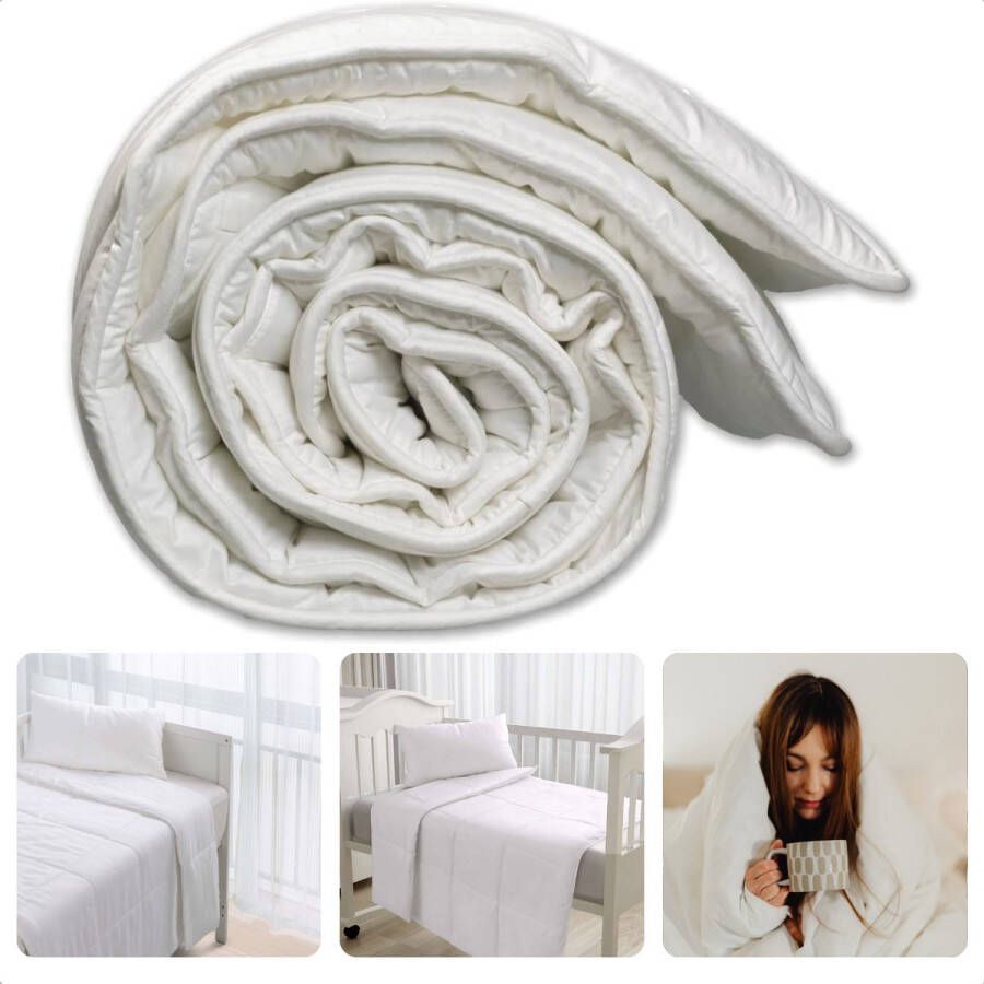 Cheqo 4 Seizoenen Dekbed 140x200 Wit Gesloten Sluiting 300 + 200 gr m2 Vulling Beddengoed Anti-Allergie Zomerdekbed Winterdekbed Hotel Kwaliteit All Season Extra Comfort Polyester Machinewasbaar