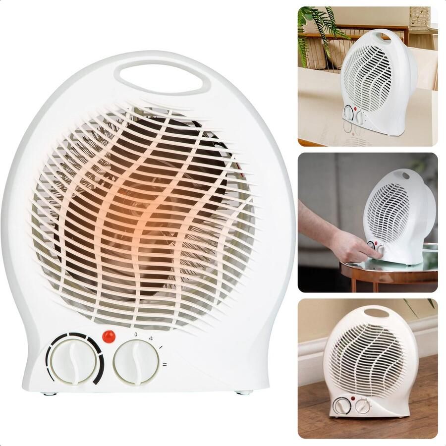 Cheqo Krachtige Elektrische Ventilatorkachel 2000W Thermostaat en Oververhittingsbeveiliging Verwarming Elektrische Verwarming voor Binnen Ventilatorkachel Keramische Kachel Heater