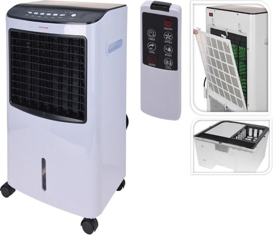 Cheqo Multifunctionele Mobiele Luchtkoeler Aircooler Waterkoeling en Afstandsbediening Verwarmingsfunctie 8 Liter Watertank