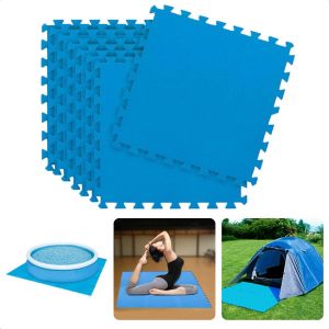 Cheqo Fitnessmat Puzzelmat Yoga Mat Zwembad Tegels Sportmat Ondervloer Rubber Mat 50x50cm 9 stuks 2.25m2 Blauw Duurzaam Polyethyleen Default Title