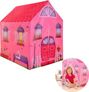 Cheqo Speeltent Kinderspeeltent Prinsessen Huis Prinsessentent Polyester Roze 95x72x102cm