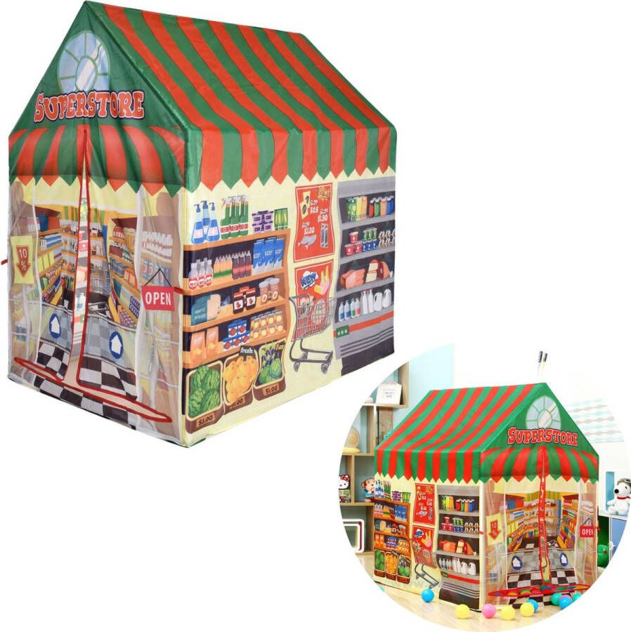 Cheqo Speeltent Kinderspeeltent Supermarkt Winkeltje Spelen Polyester 95x72x102cm