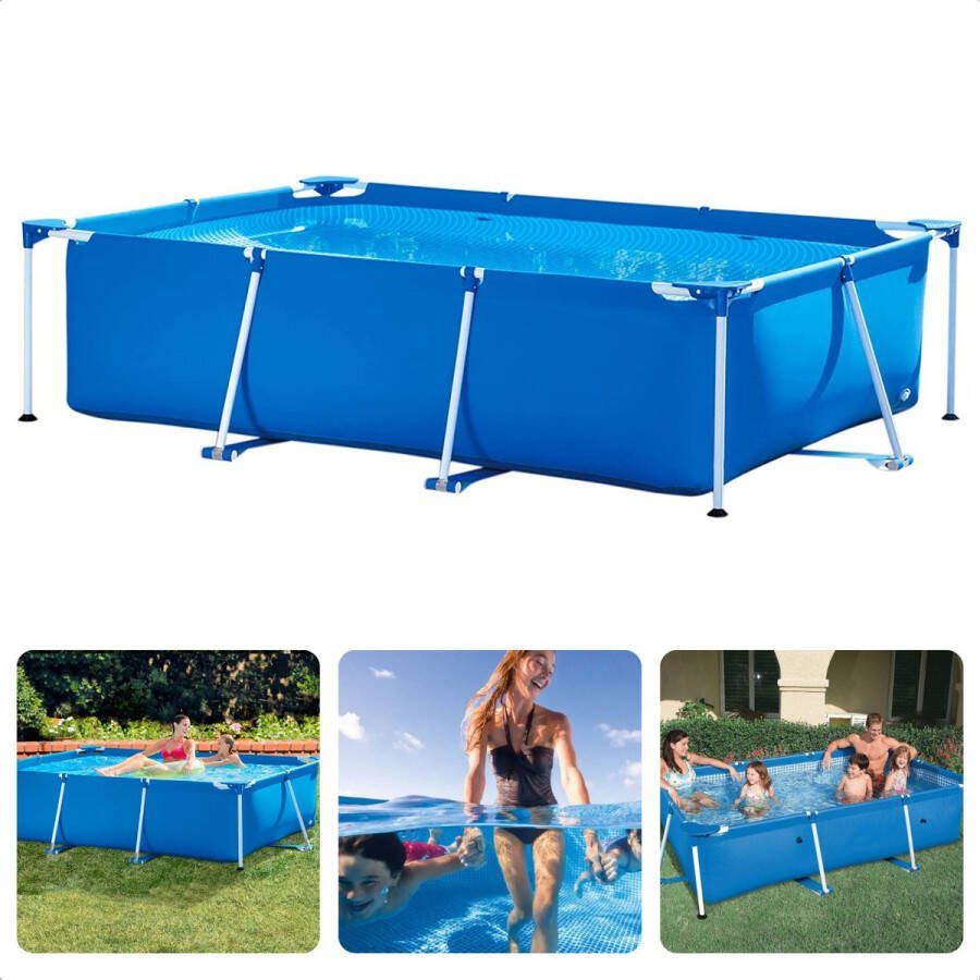 Cheqo Zwembad Opzetbad Opzetzwembad 260x160x65cm 2.282L Rechthoekig Buitenbad Zwembaden