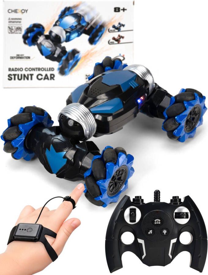 Chéroy RC Stunt Car Blauw Hyper 4WD Twist Radiografisch Bestuurbare Stunt Auto RC Auto Offroad Voor Binnen en Buiten