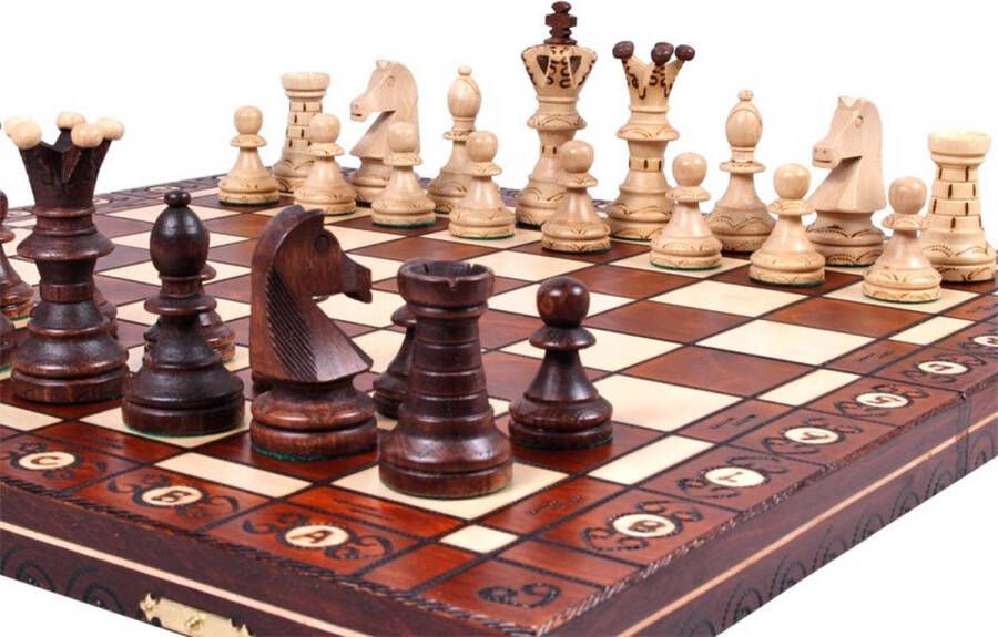 Chess the Game Decoratief Schaakspel GROOT luxe houten schaakbord met decoratieve schaakstukken Bestseller!!