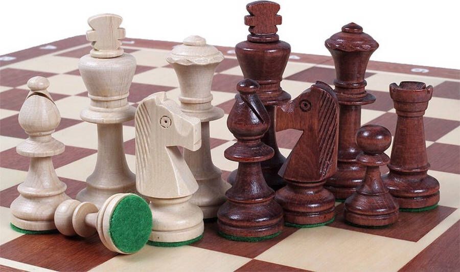 Chess the Game Klassiek schaakbord met schaakstukken Staunton nr 4 Haagbeukenhout!