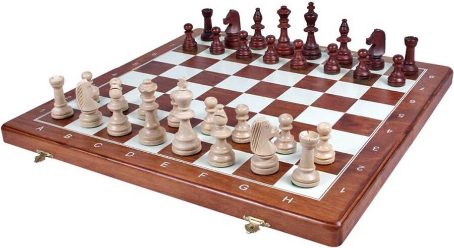 Chess the Game Klassiek schaakbord met Staunton schaakstukken Middelgroot formaat.