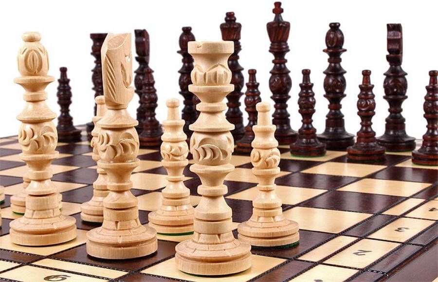 Chess the Game Luxe houten schaakspel Handgemaakt Groot formaat- Eyecatcher!!