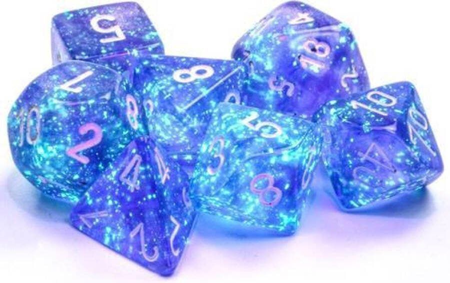 Chessex 7-Die set Borealis Luminary Purple White